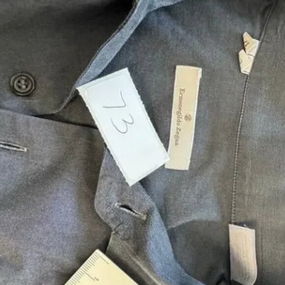 Ermenegildo Zegna Shirt Sz L 43/17 Gray Made in Italy Long Sleeve Button Mens - Picture 7 of 11